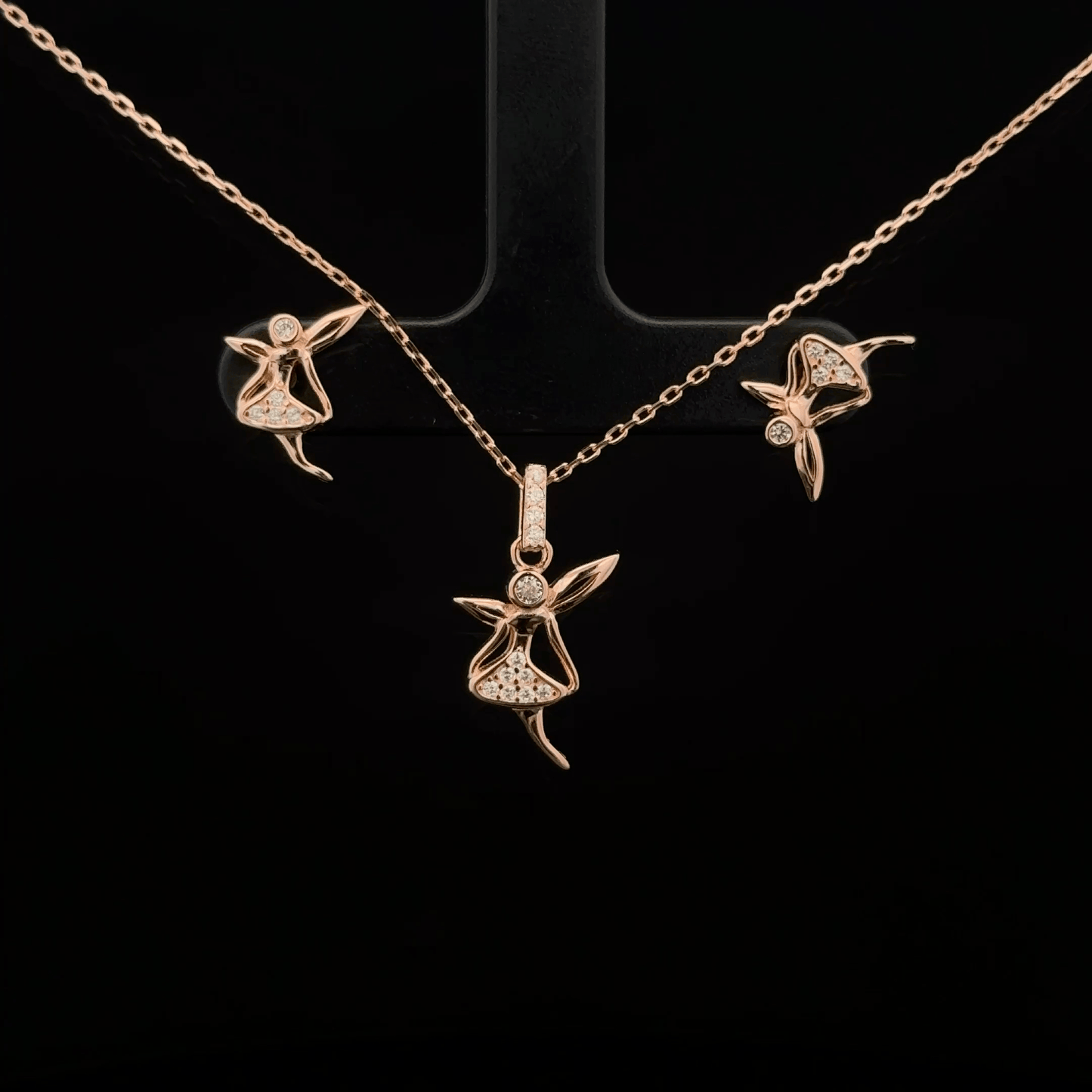 Angel Chain Pendant Earrings