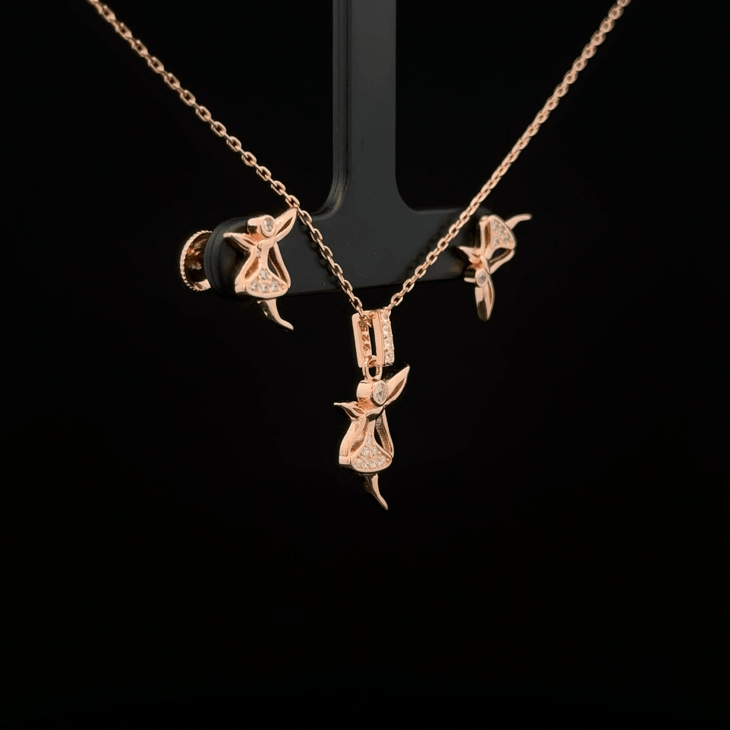 Angel Chain Pendant Earrings
