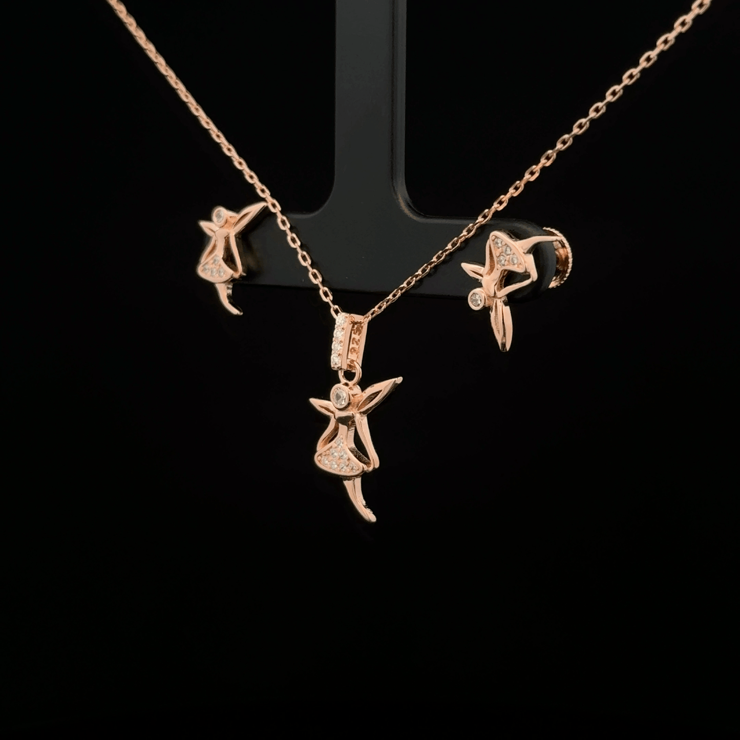 Angel Chain Pendant Earrings