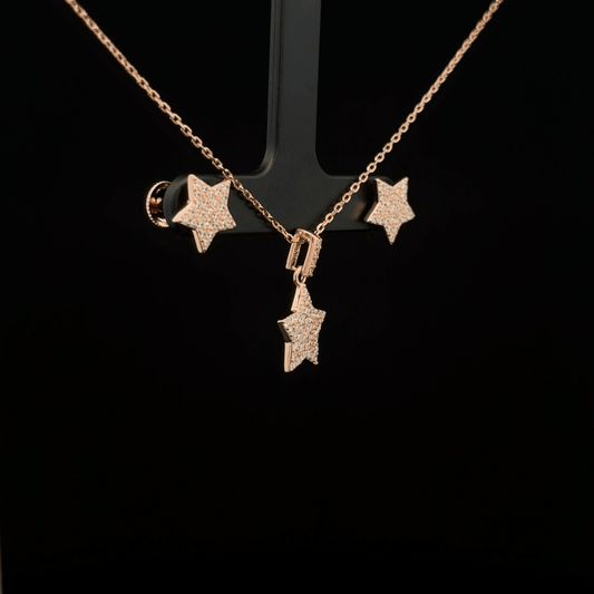 Star Chain Pendant Earrings