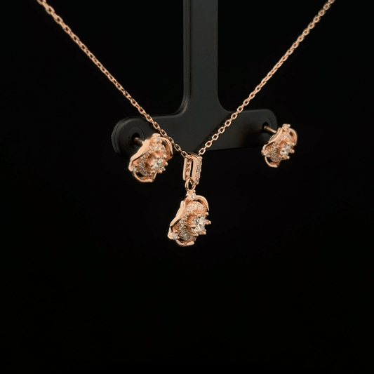 Rose Chain Pendant Earrings