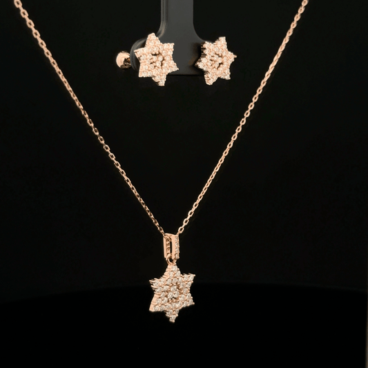 Star Chain Pendant Earrings
