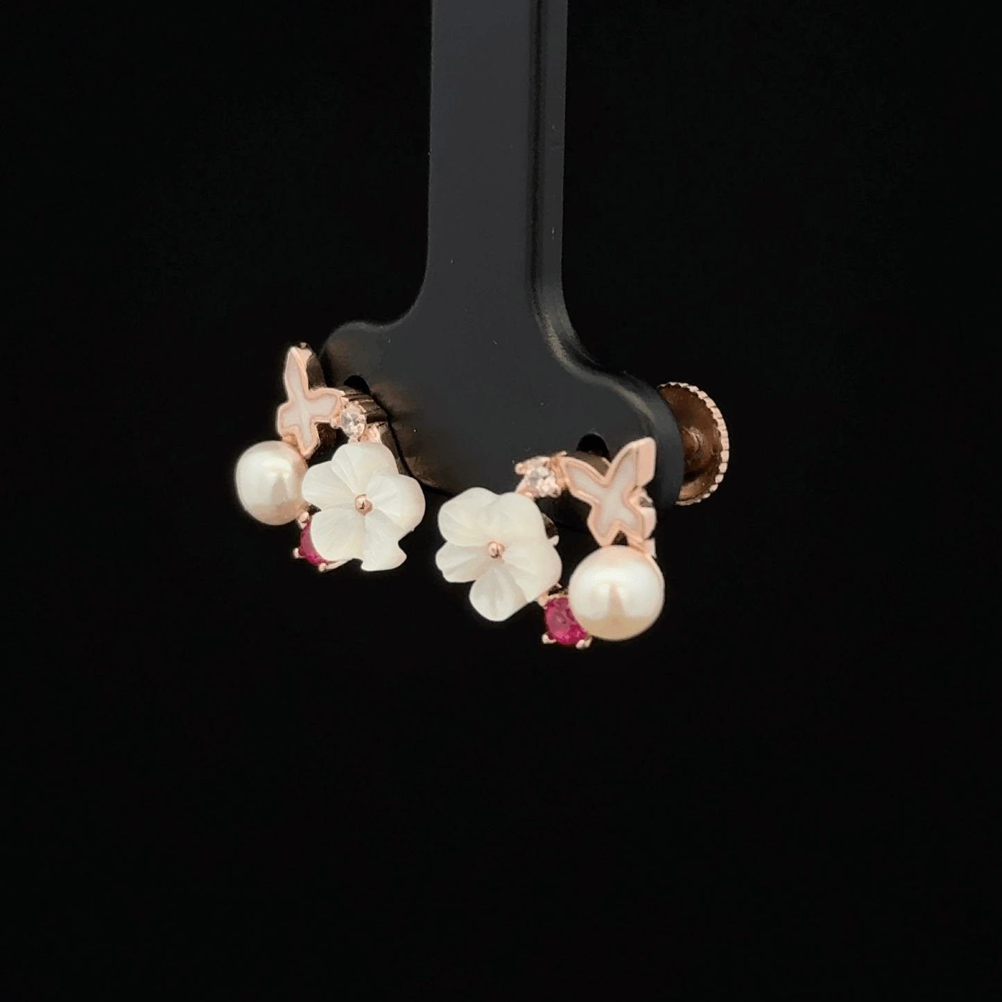 ROSEGOLD MOP FLOWER EARRING