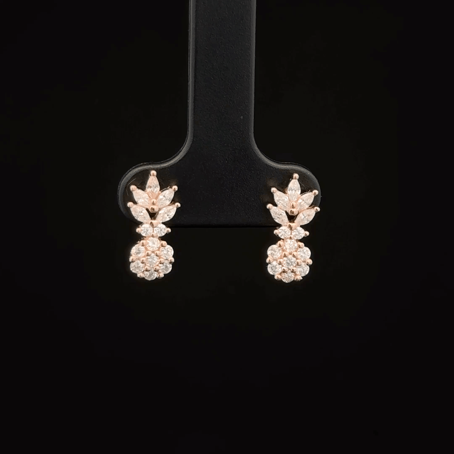 7 STONE LEAF EARRING