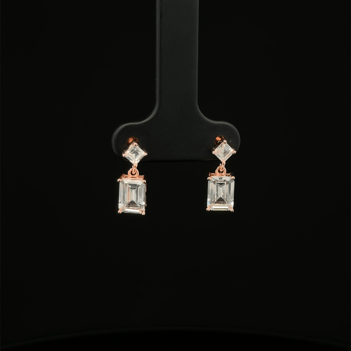 ROSEGOLD RECTANGLE EARRING