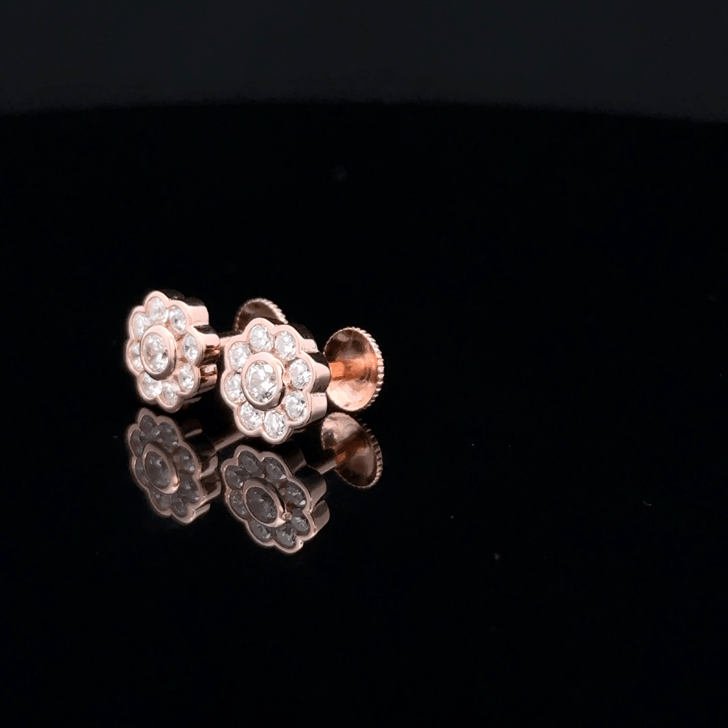 MULTISTONE FLOWER EARRING