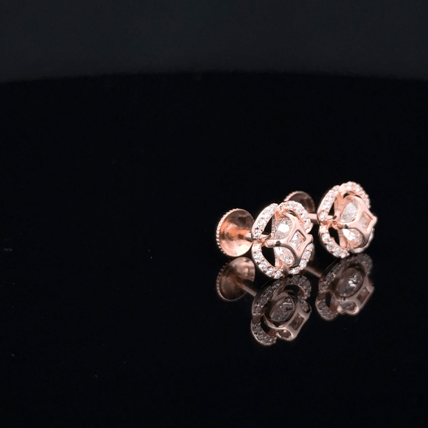 ROSEGOLD FLOWER PEARL EARRING
