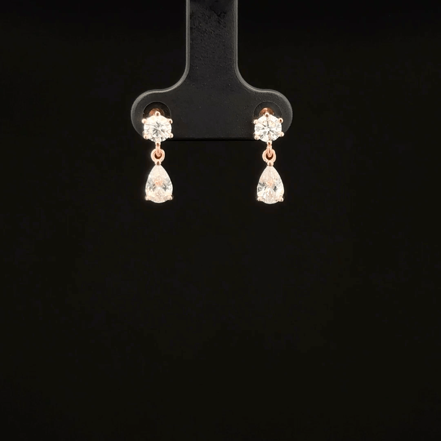 ROSEGOLD STONE HANGING EARRING