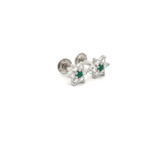 Satdani Green Center Stone Earrings