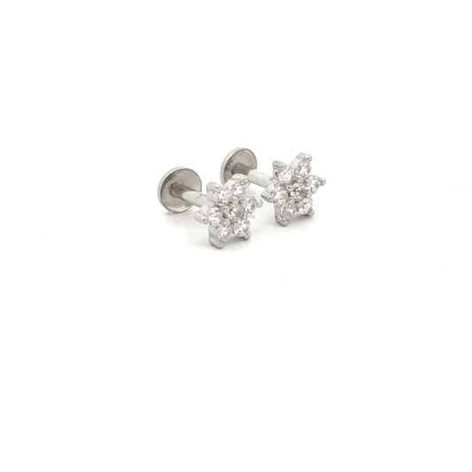 Satdani White Center Stone Earrings