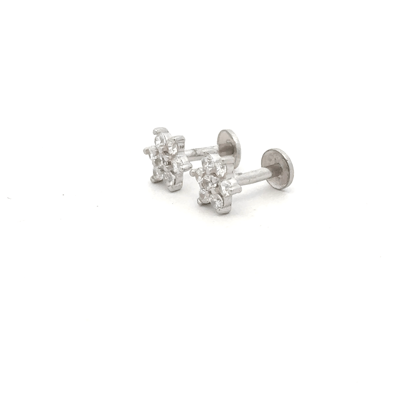 Satdani White Center Stone Earrings