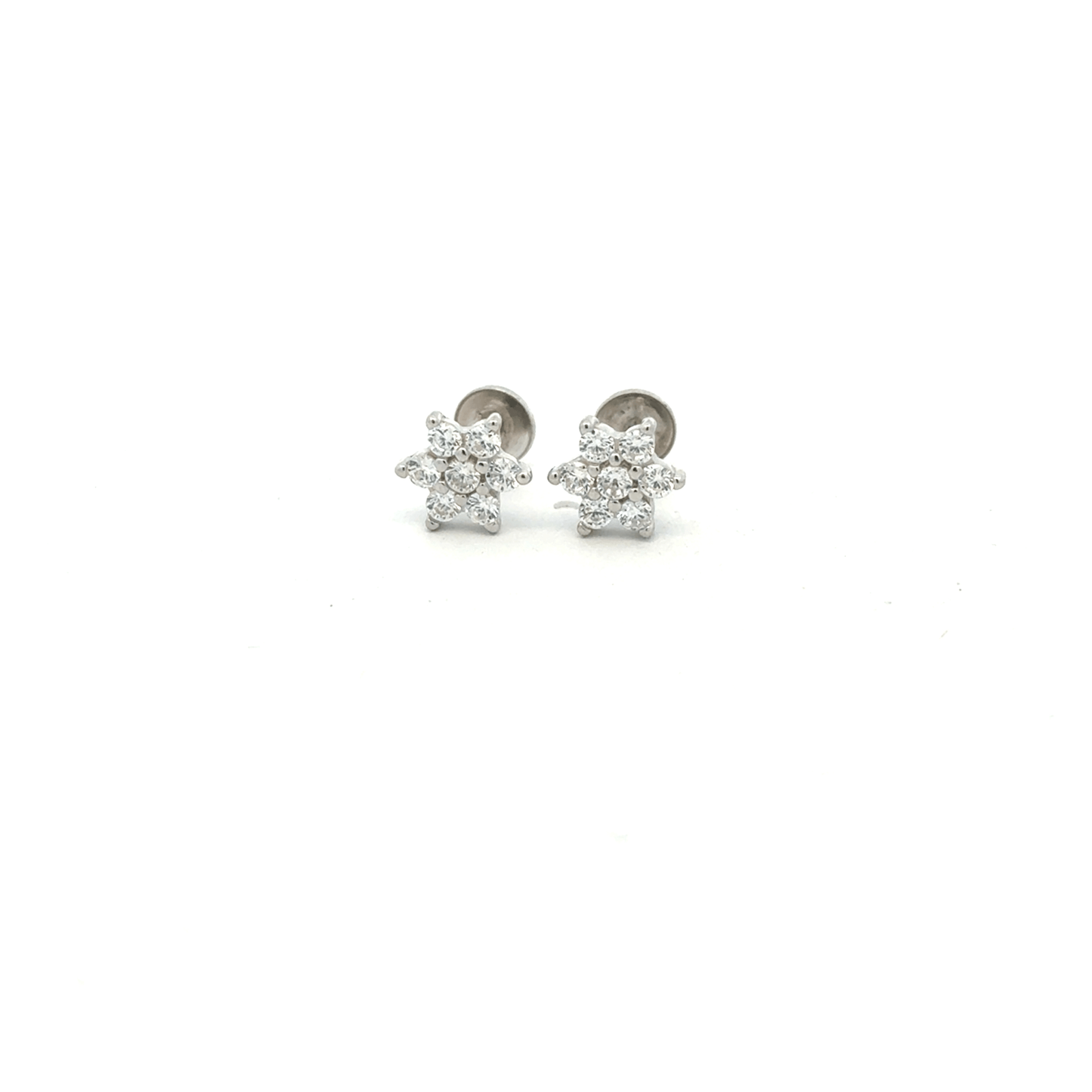 Satdani White Center Stone Earrings