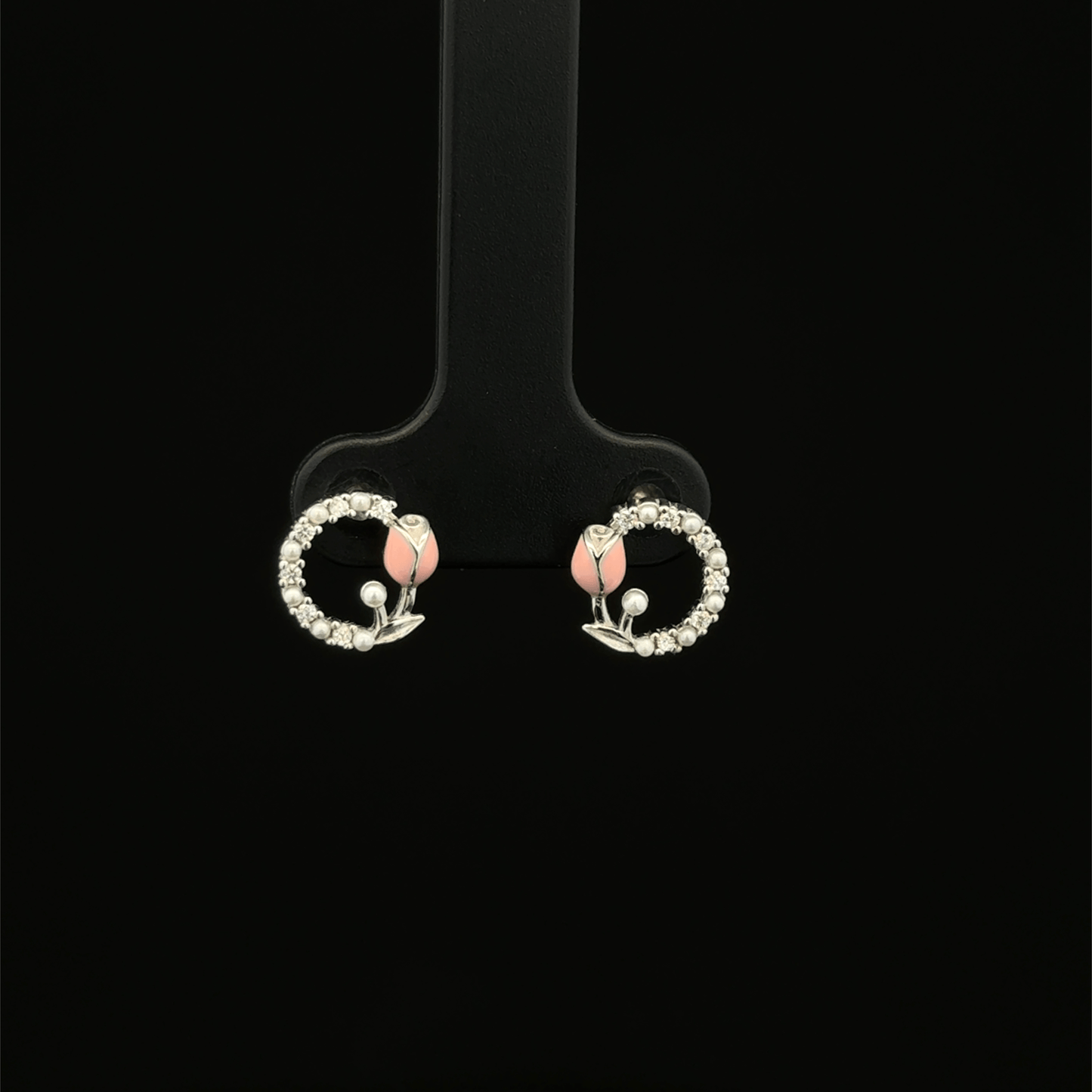 Peach Flower Earrings