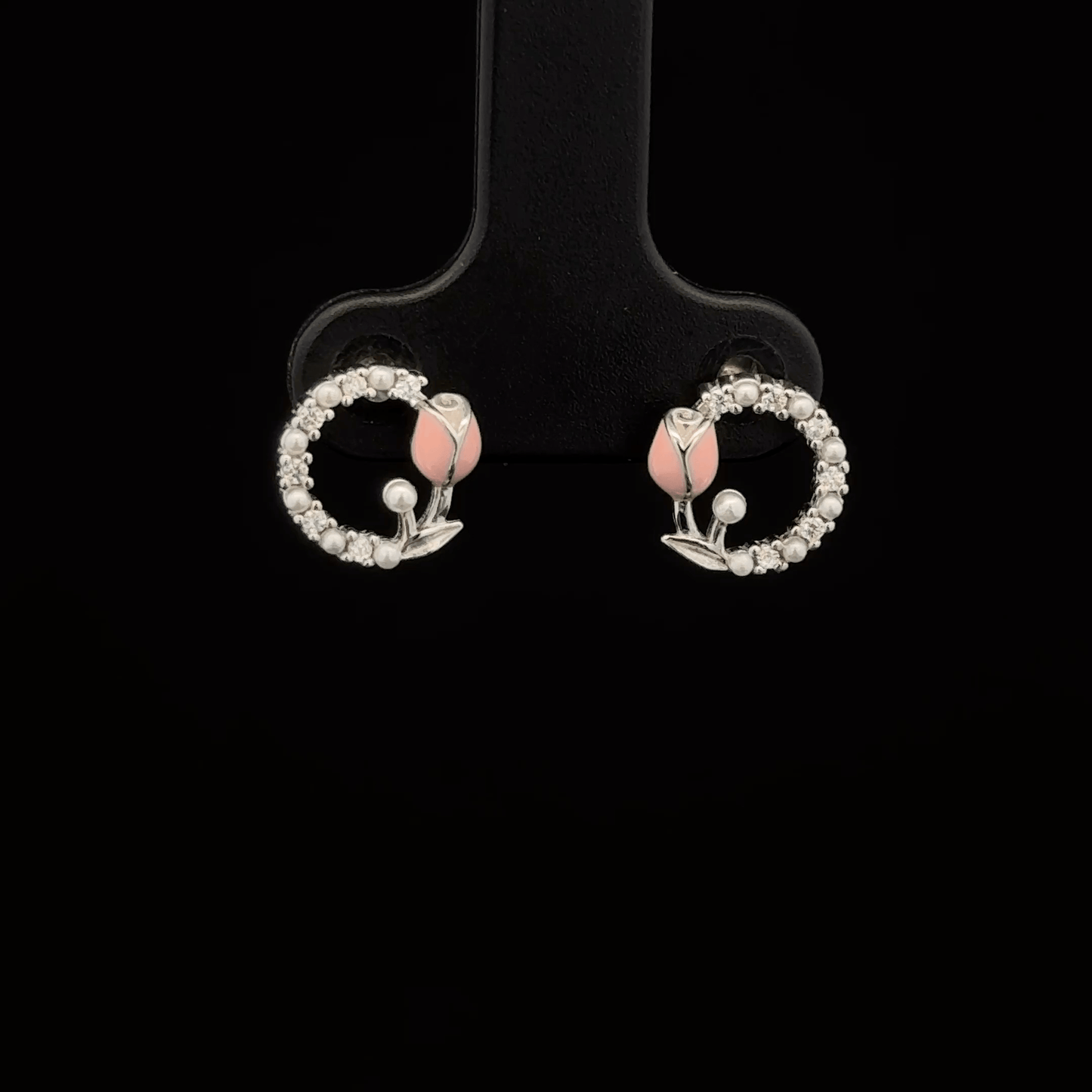 Peach Flower Earrings