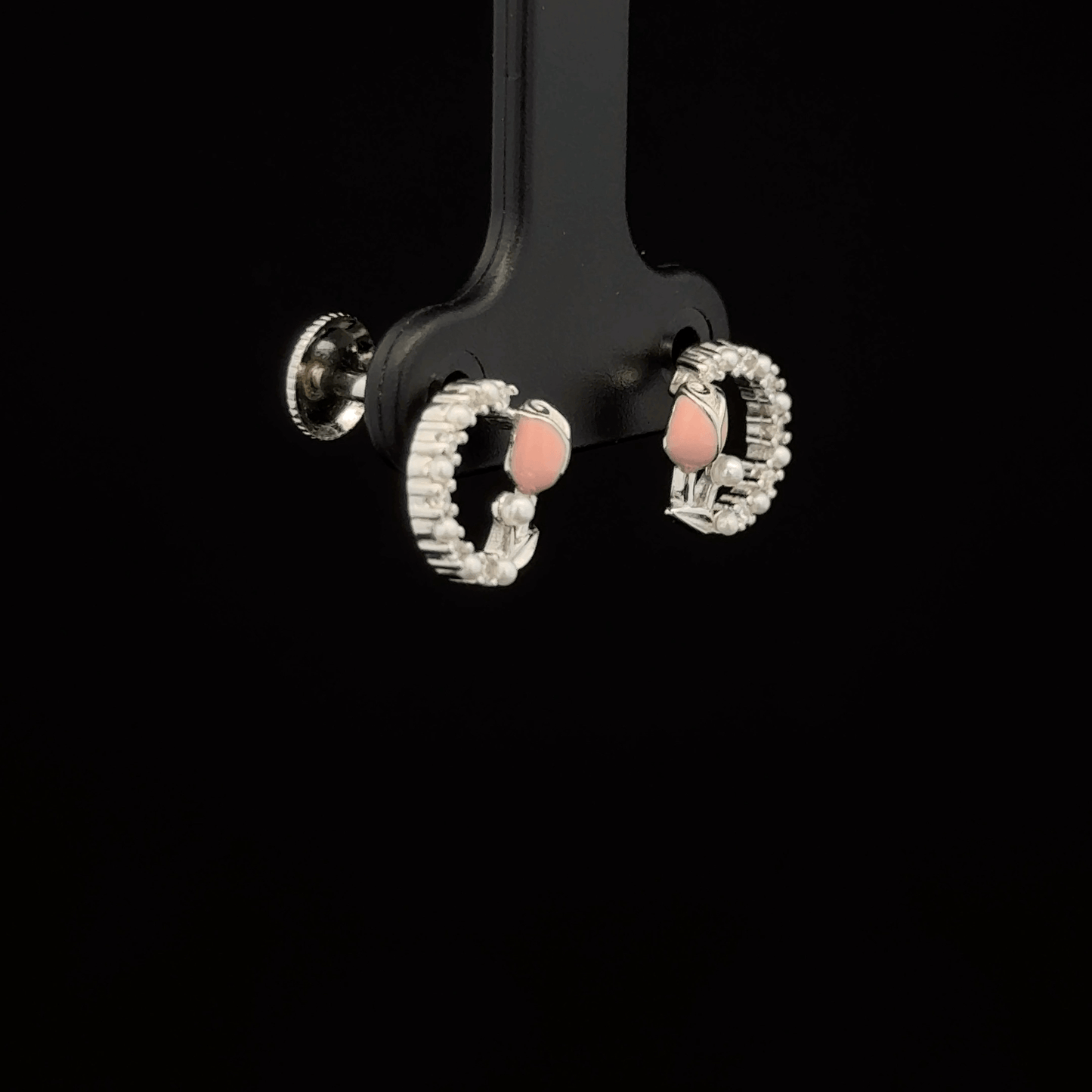 Peach Flower Earrings