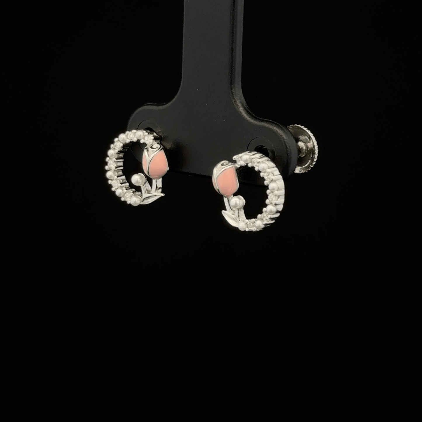 Peach Flower Earrings