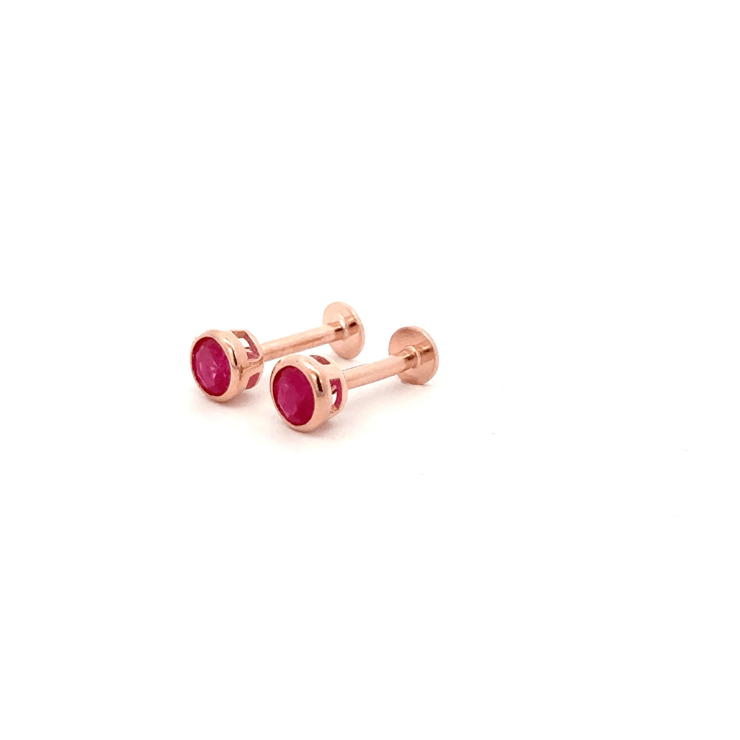 Round Pink Stone Stud