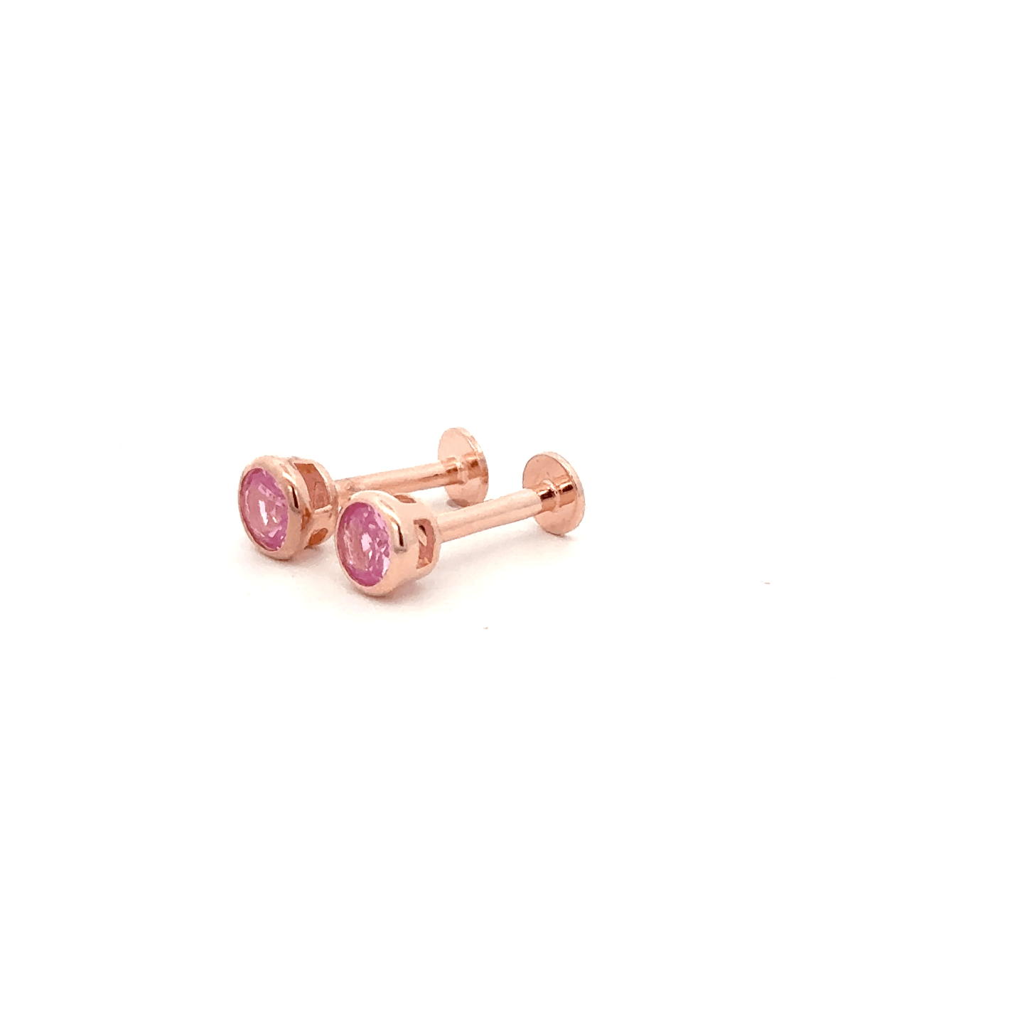 Pink Stone Round Stud