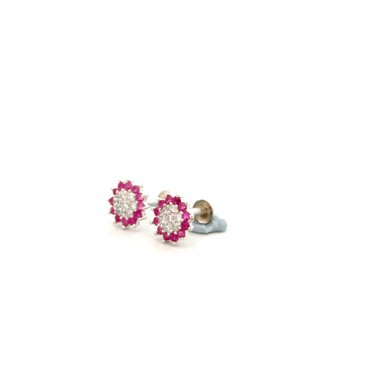 Multistone Red Second Earrings