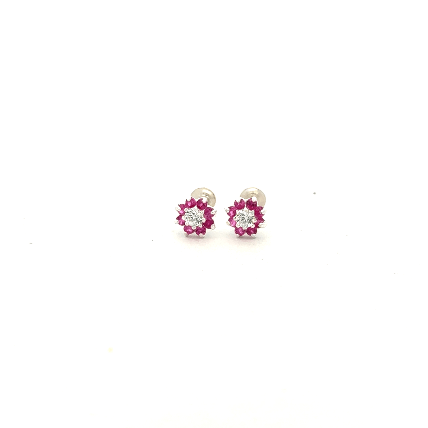 Multistone Red Second Earring