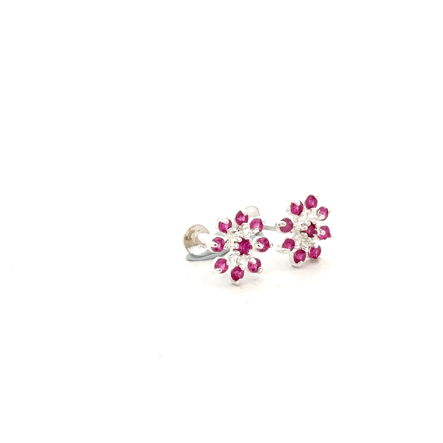 Multistone Red Second Earrings