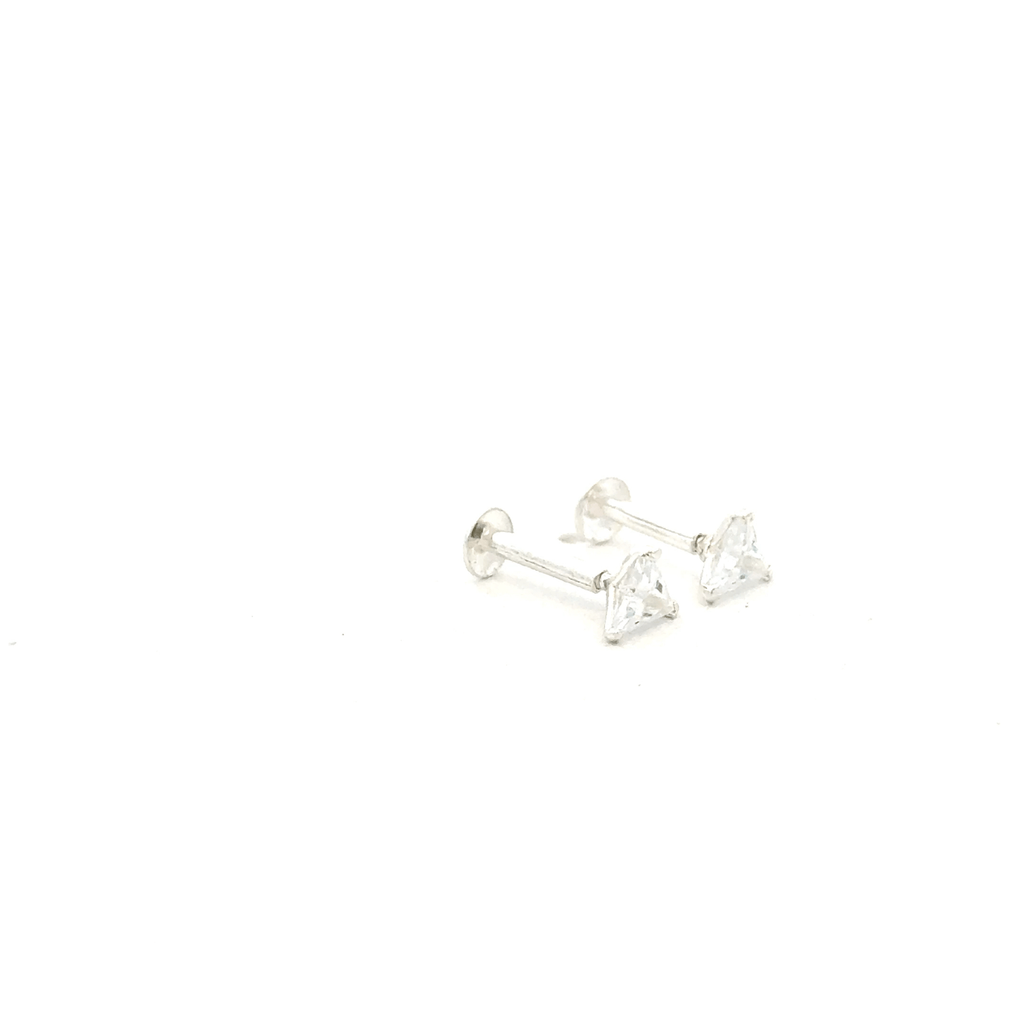 Single White Stone Second Earring