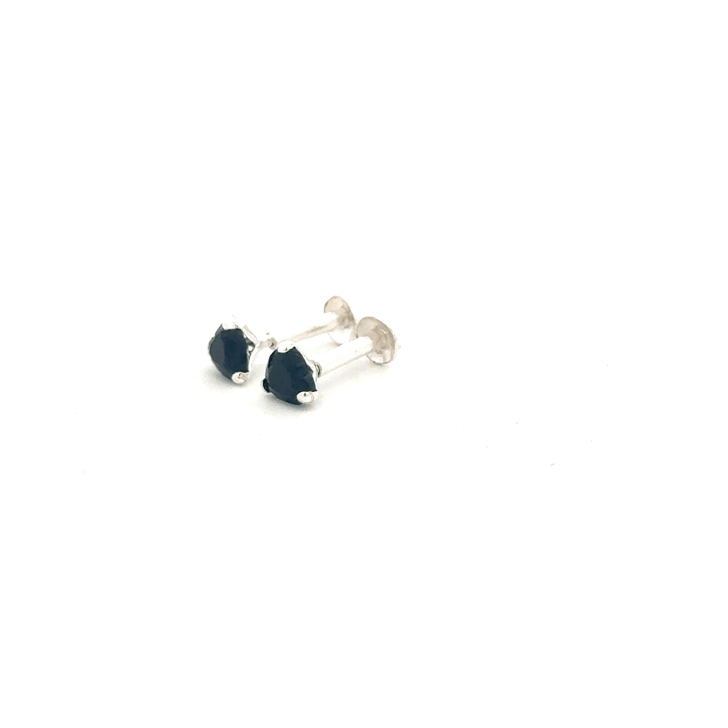 Single Black Stone Second Earring