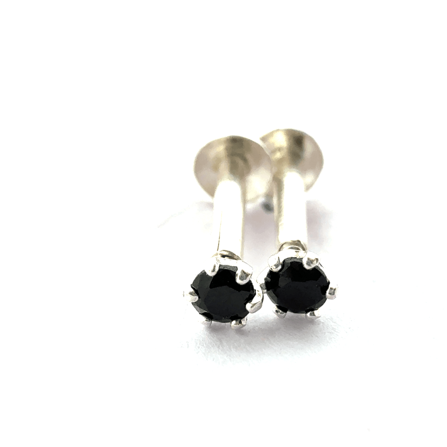 Single Black Stone Second Earring