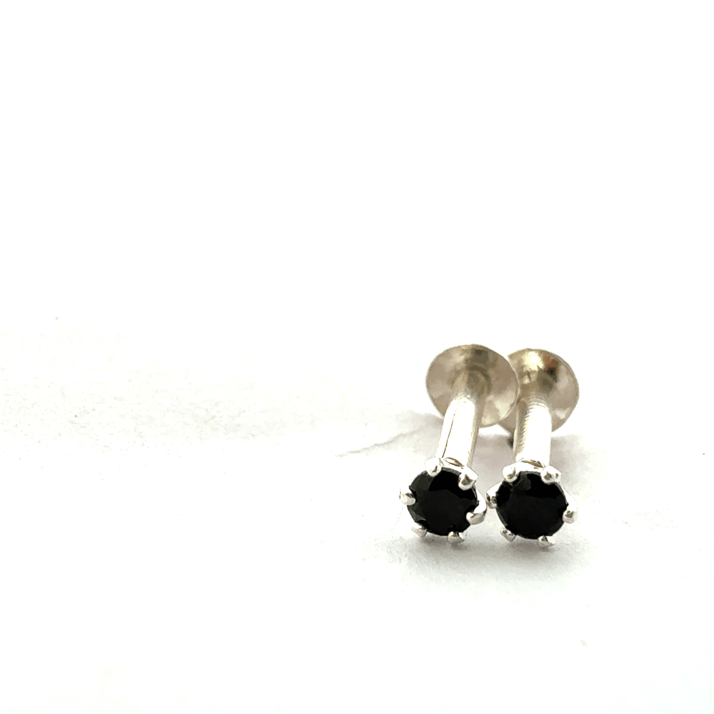 Single Black Stone Second Earring