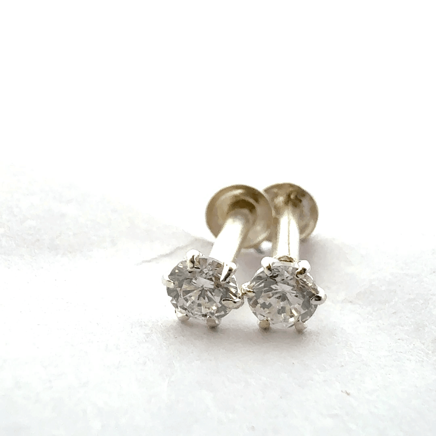 Single White Stone Second Earring