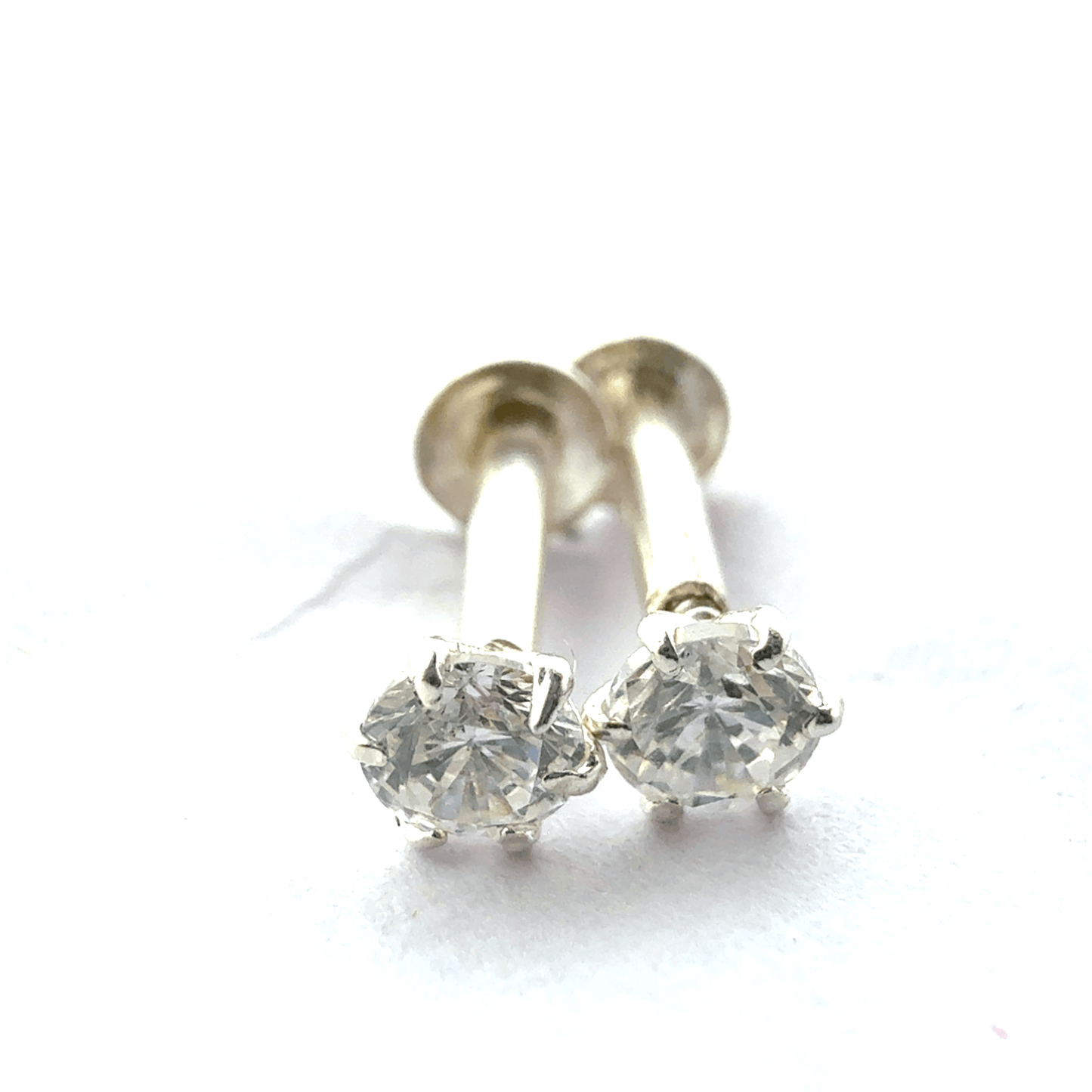 Single White Stone Second Earring