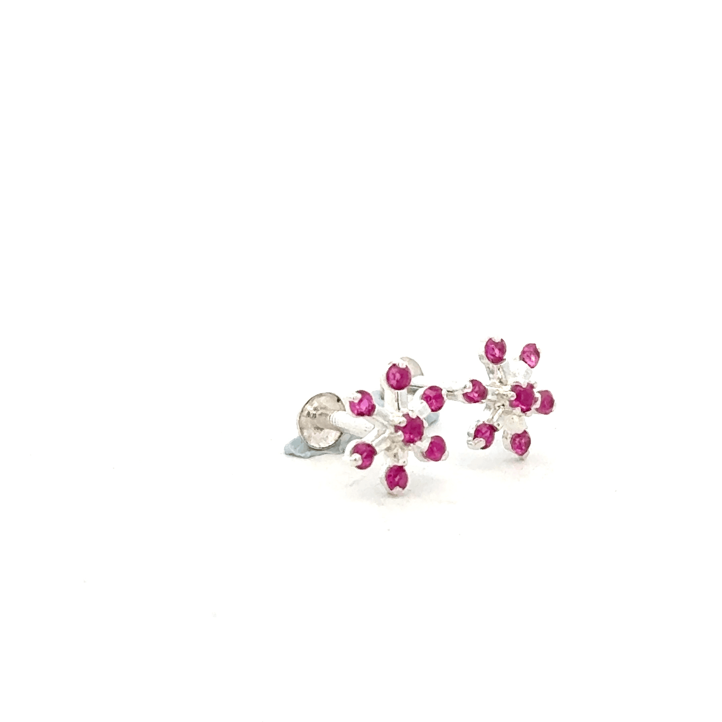 Multistone Red Second Earrings