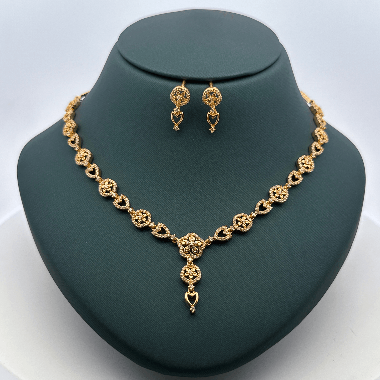 Gold Plated Necklace with earrings