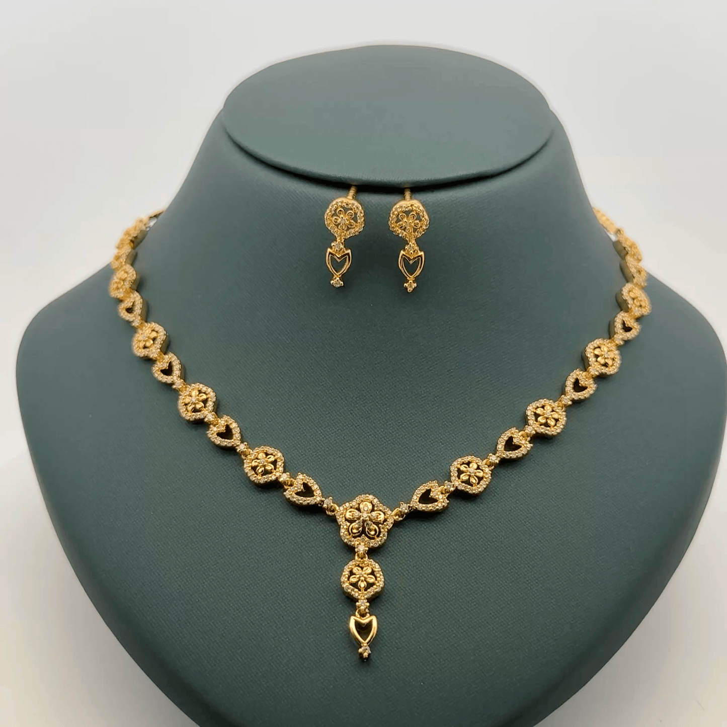 Gold Plated Necklace with earrings