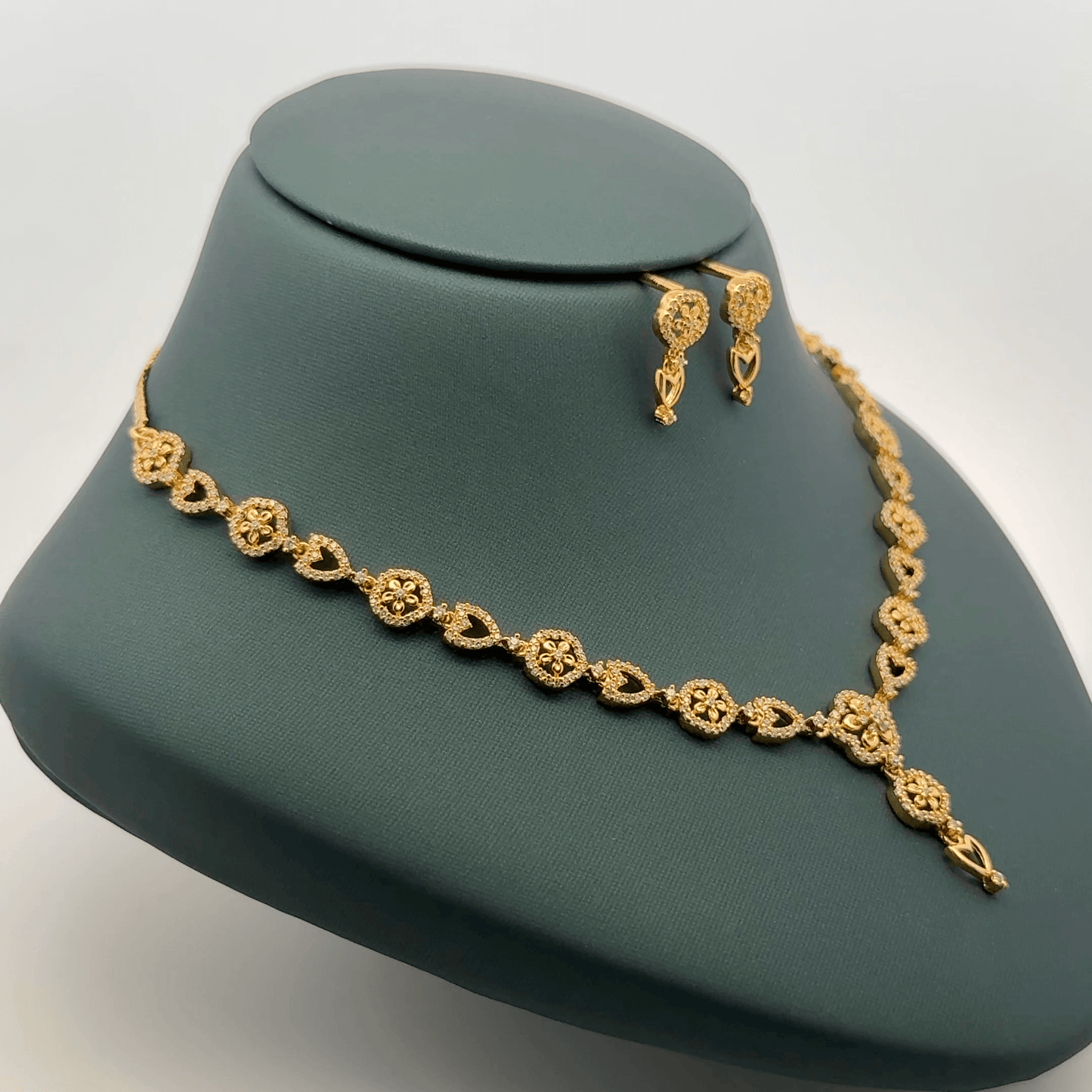 Gold Plated Necklace with earrings