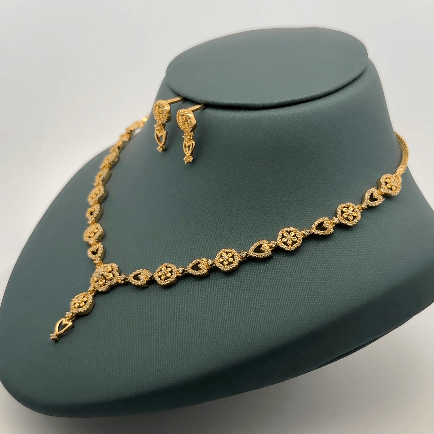 Gold Plated Necklace with earrings