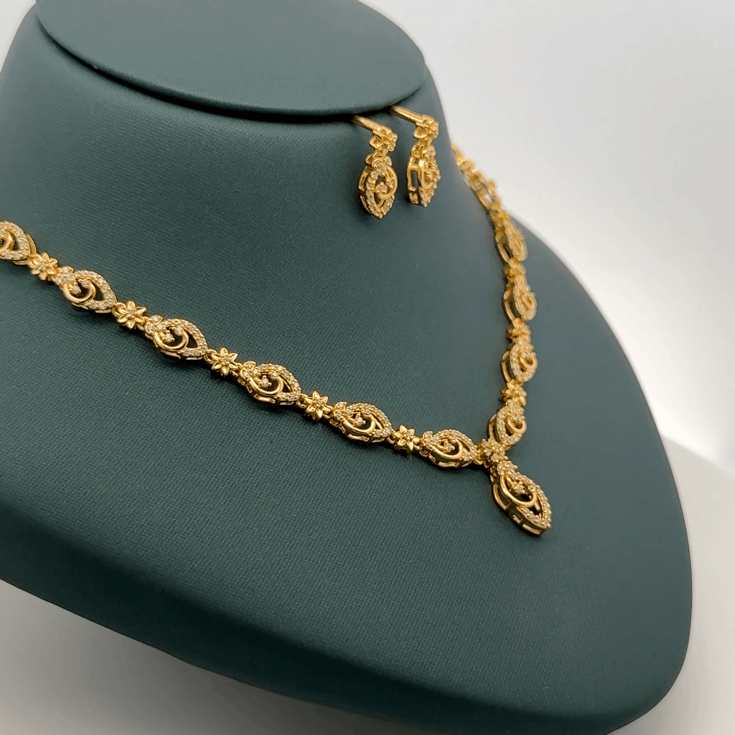 Gold Plated Necklace with earrings