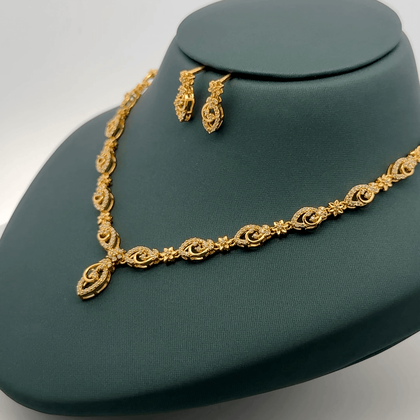Gold Plated Necklace with earrings