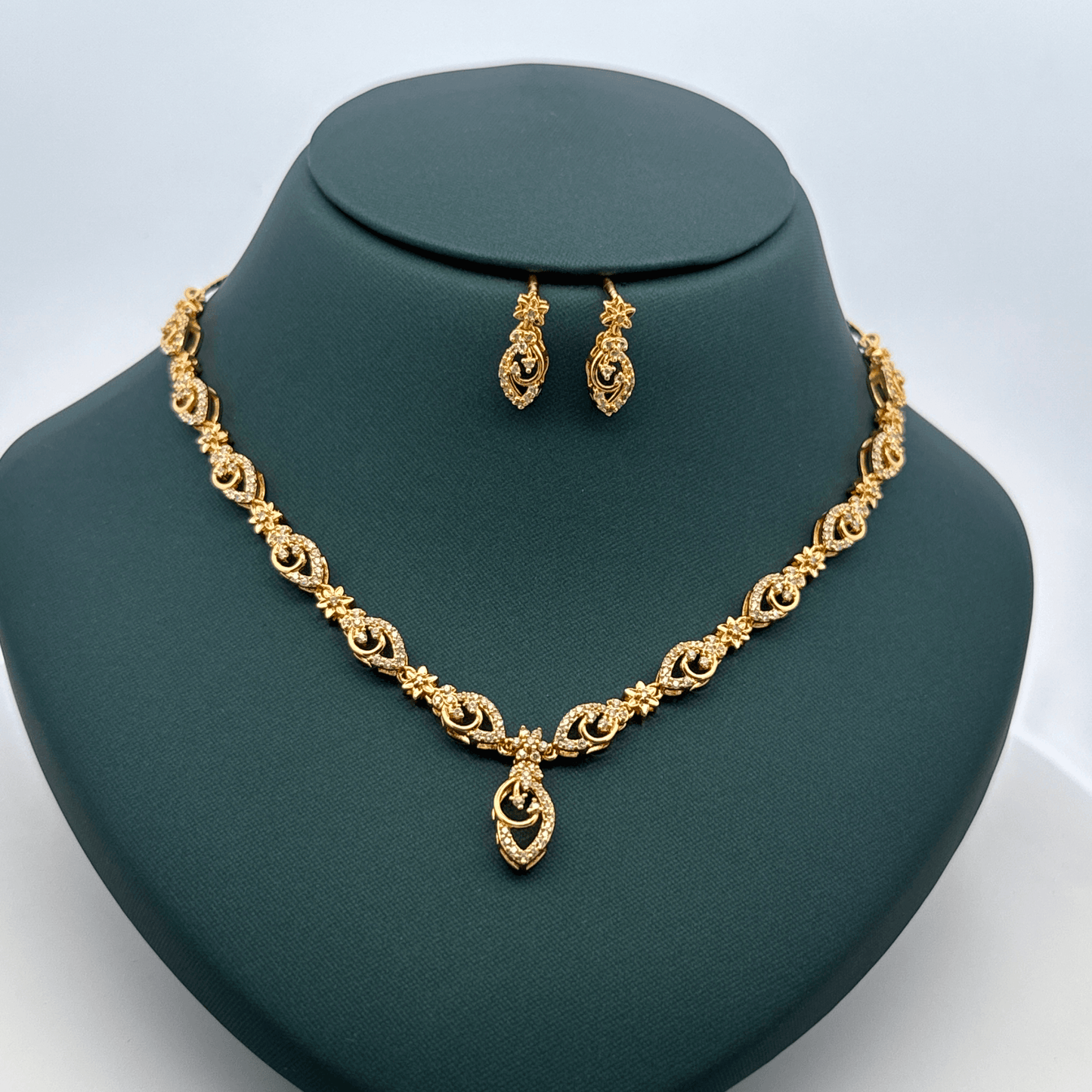 Gold Plated Necklace with earrings