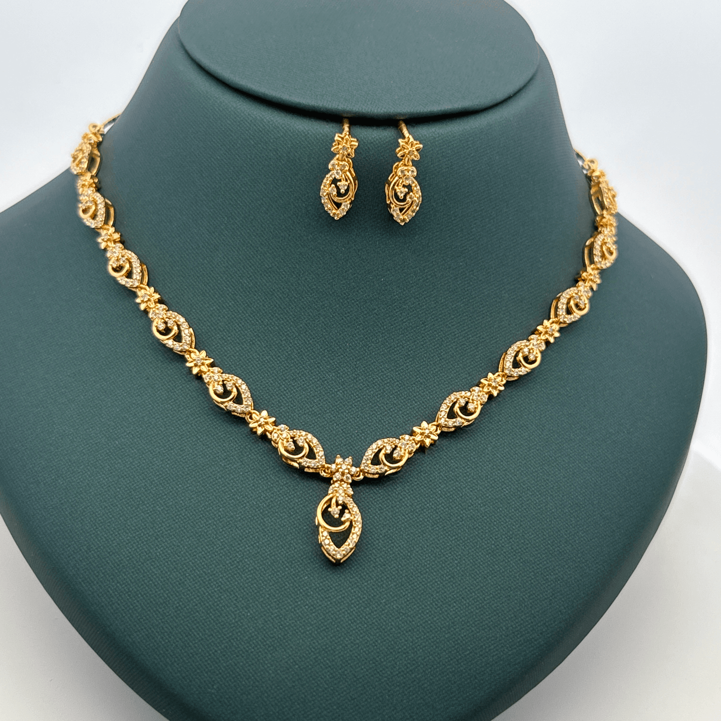 Gold Plated Necklace with earrings