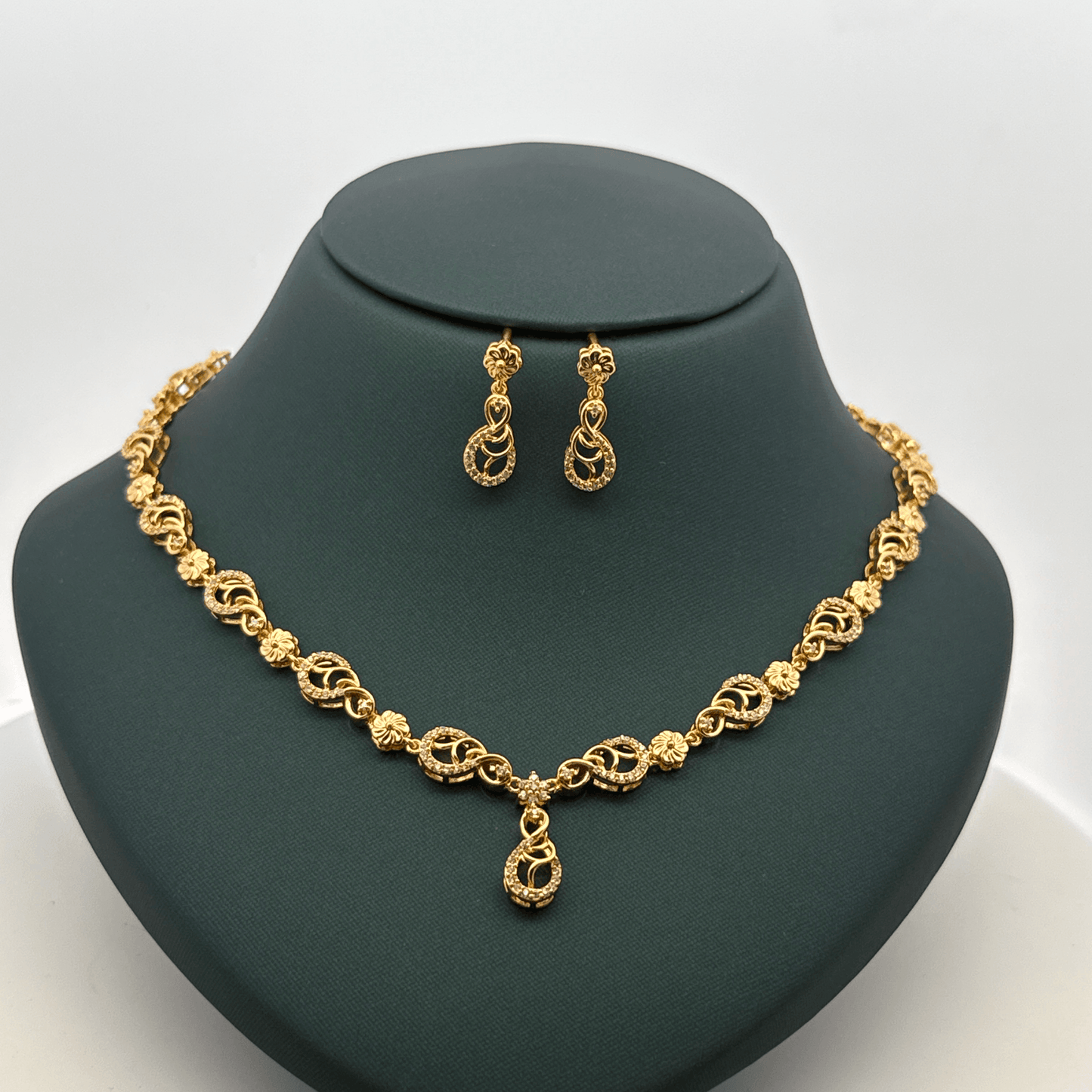 Gold Plated Necklace with earrings