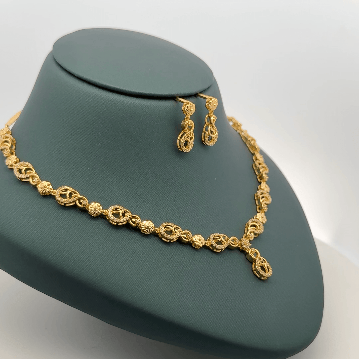 Gold Plated Necklace with earrings
