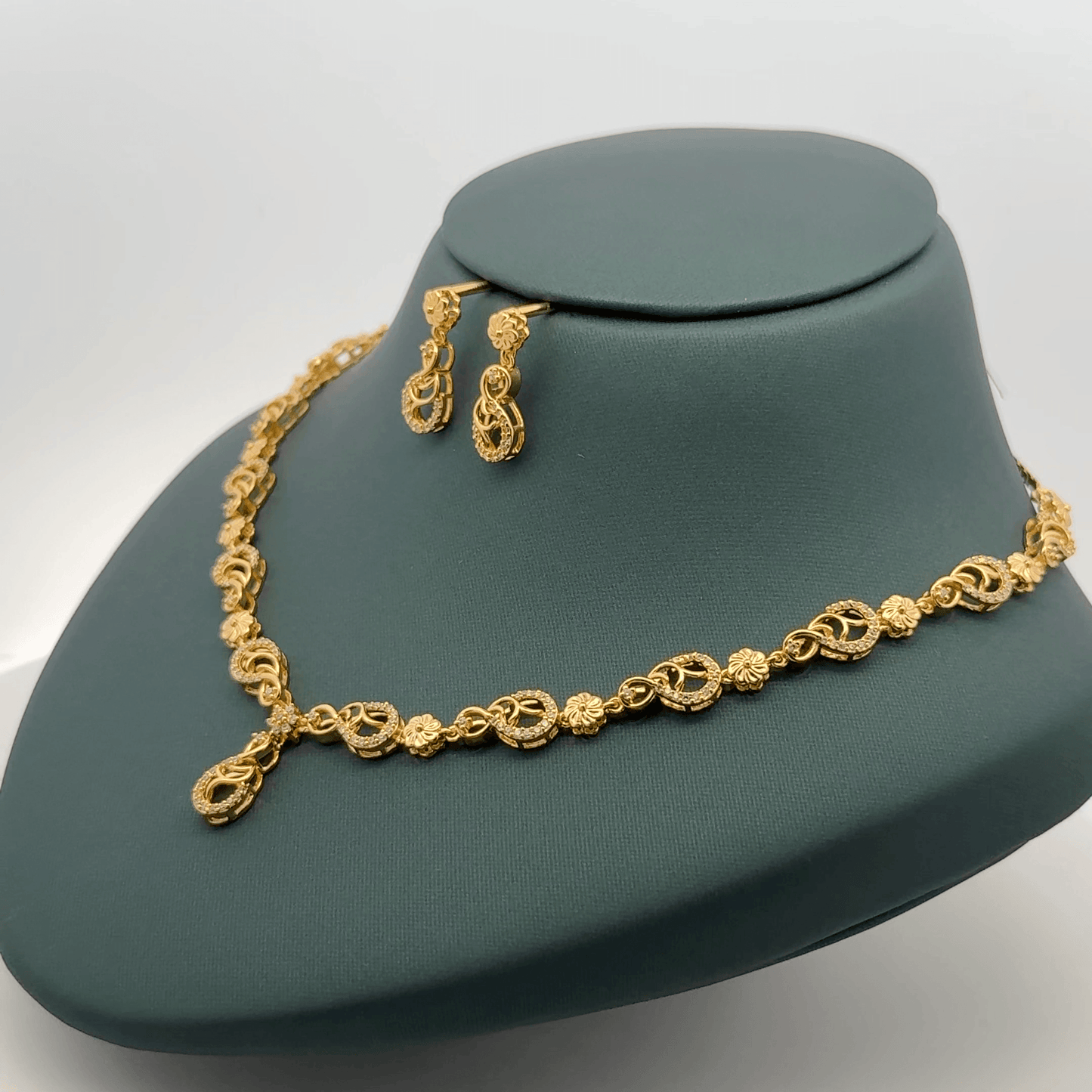Gold Plated Necklace with earrings