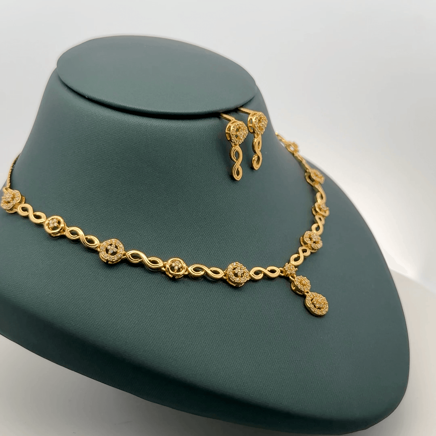 Gold Plated Necklace with earrings