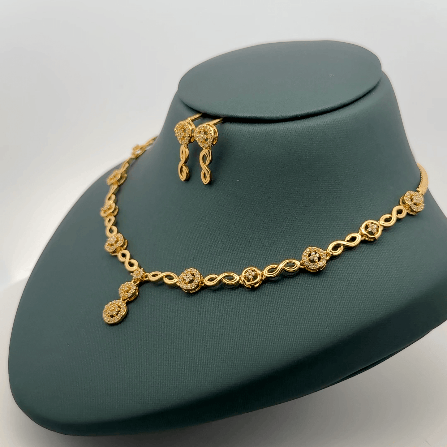 Gold Plated Necklace with earrings