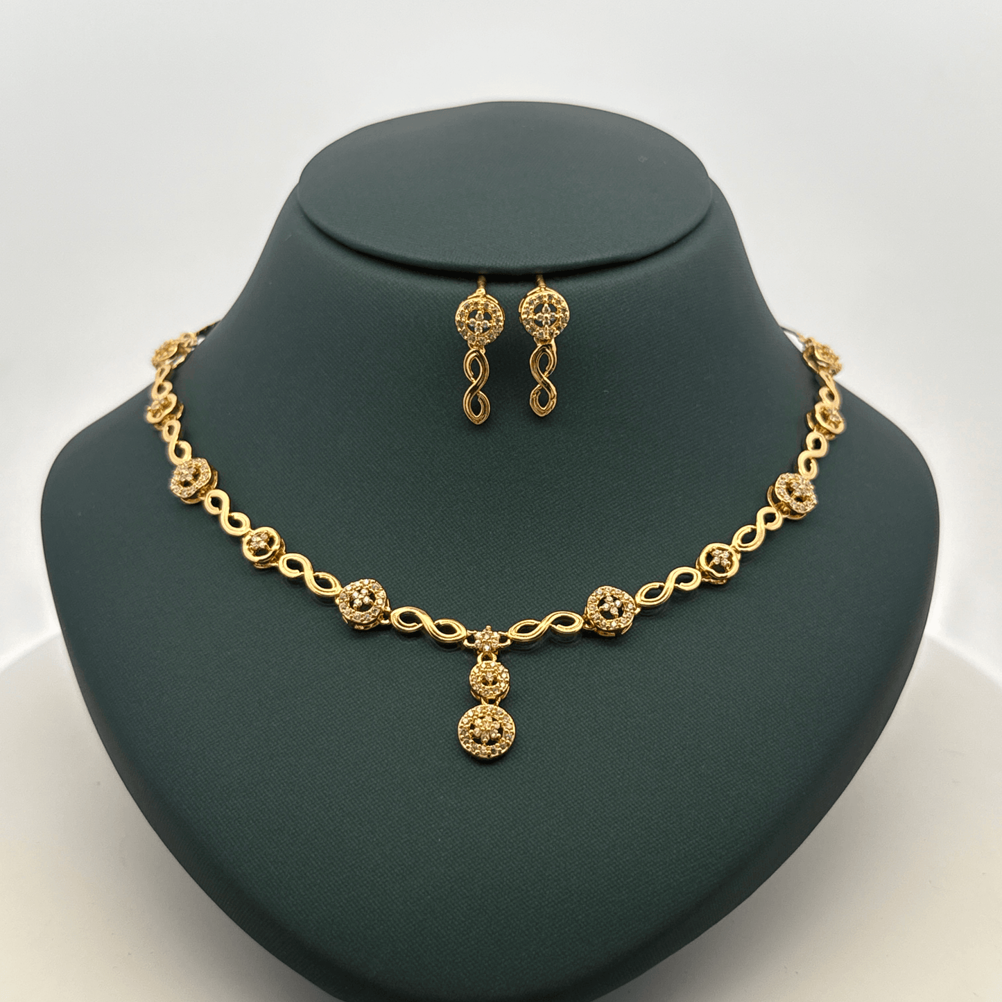 Gold Plated Necklace with earrings