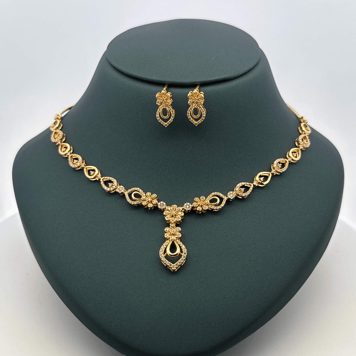 Gold Plated Necklace with earrings
