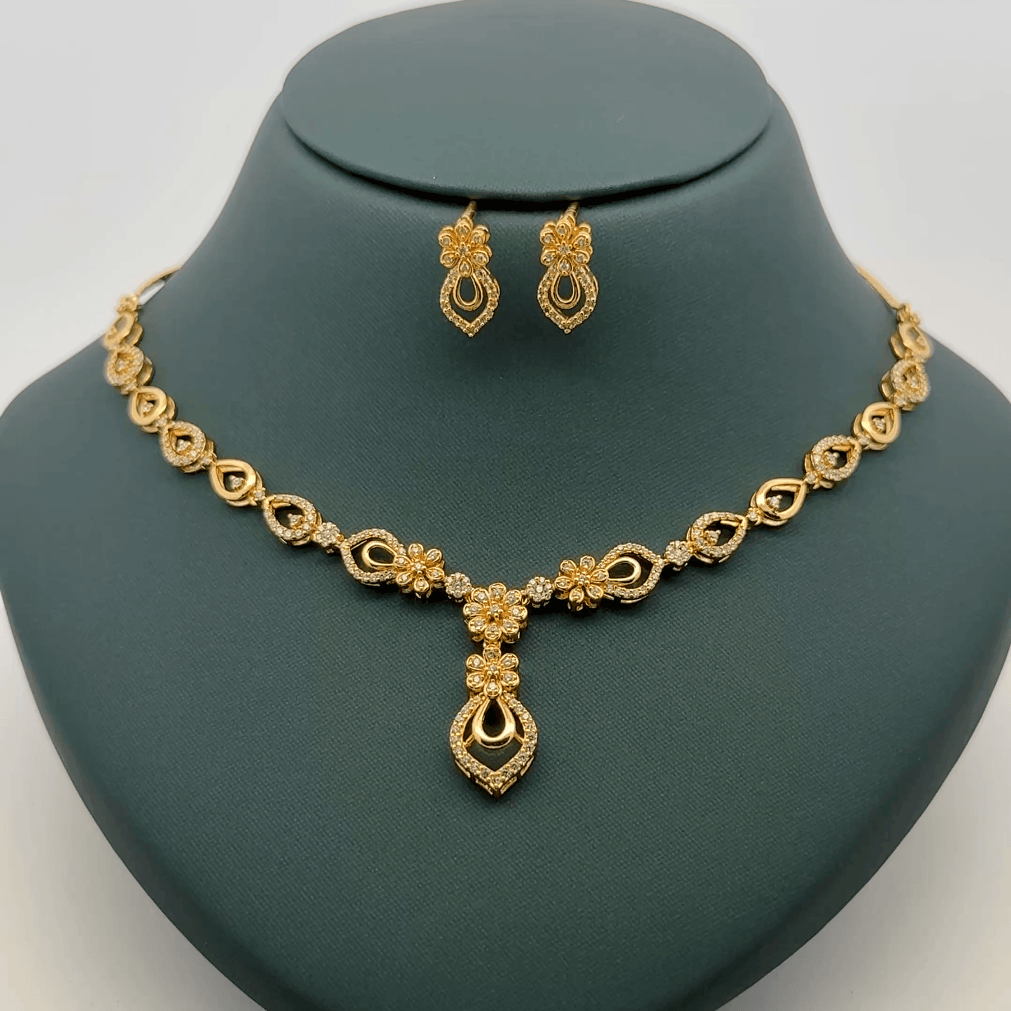Gold Plated Necklace with earrings