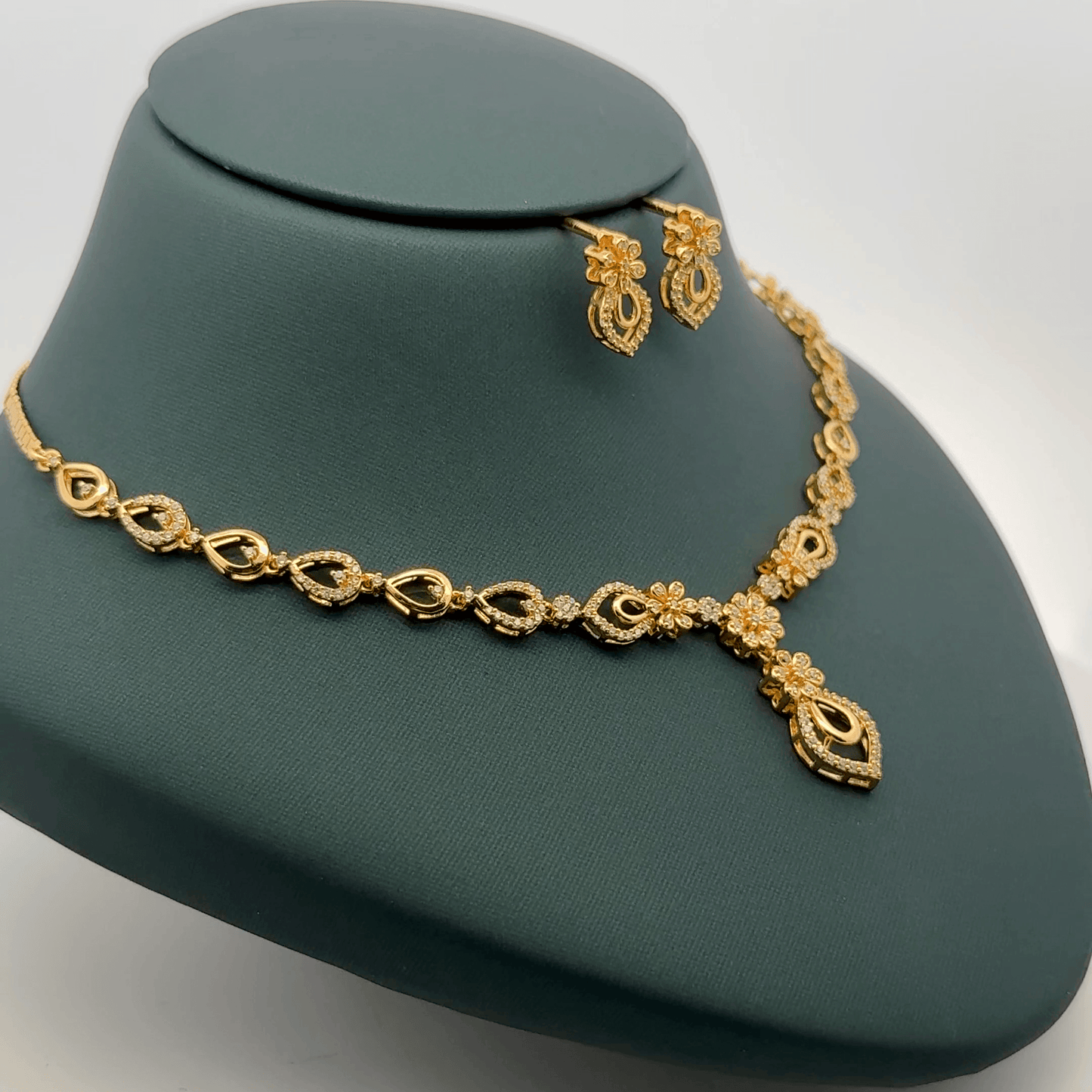 Gold Plated Necklace with earrings