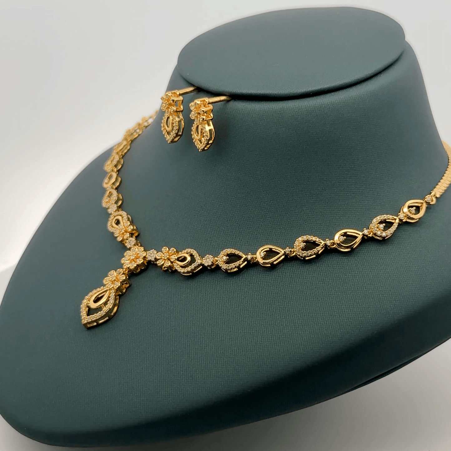 Gold Plated Necklace with earrings